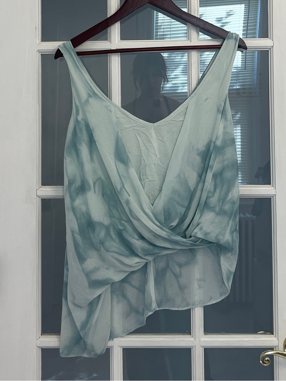 FREE PEOPLE Women’s Aqua Tie Dye Surplice Asymmetrical Tank Top Size M